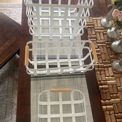 White Metal Storage Baskets