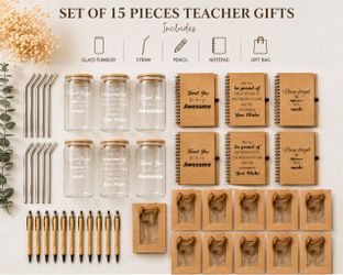 New set of 15 pieces teacher gifts appreciation tumbler notepad