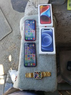 The Black one is Iphone 12 128GB Unlocked paid off $275! The 14 Red edition is locked carrier Tmobile $360! The Nike apple watch $230! I can do $800!