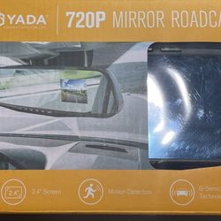 Yada Roadcam 720p Mirror Camera, 120 Degree Wide Angle Lens, G-Sensor Technology With Park And Record, 2.4 LCD Screen 