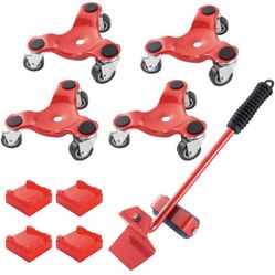 HutHomery Furniture 3 Wheel Mover’s Dolly, 6-Inch Steel Tri-Dolly, Easy Moving System for Bulky & Heavy Loads in Home, Office or Warehouses - 9 Pack 4