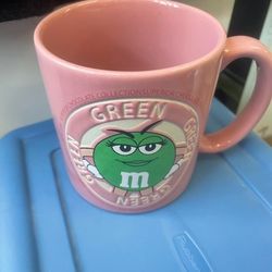 Pink M& Ms Green M&M Coffee Tea Mug 