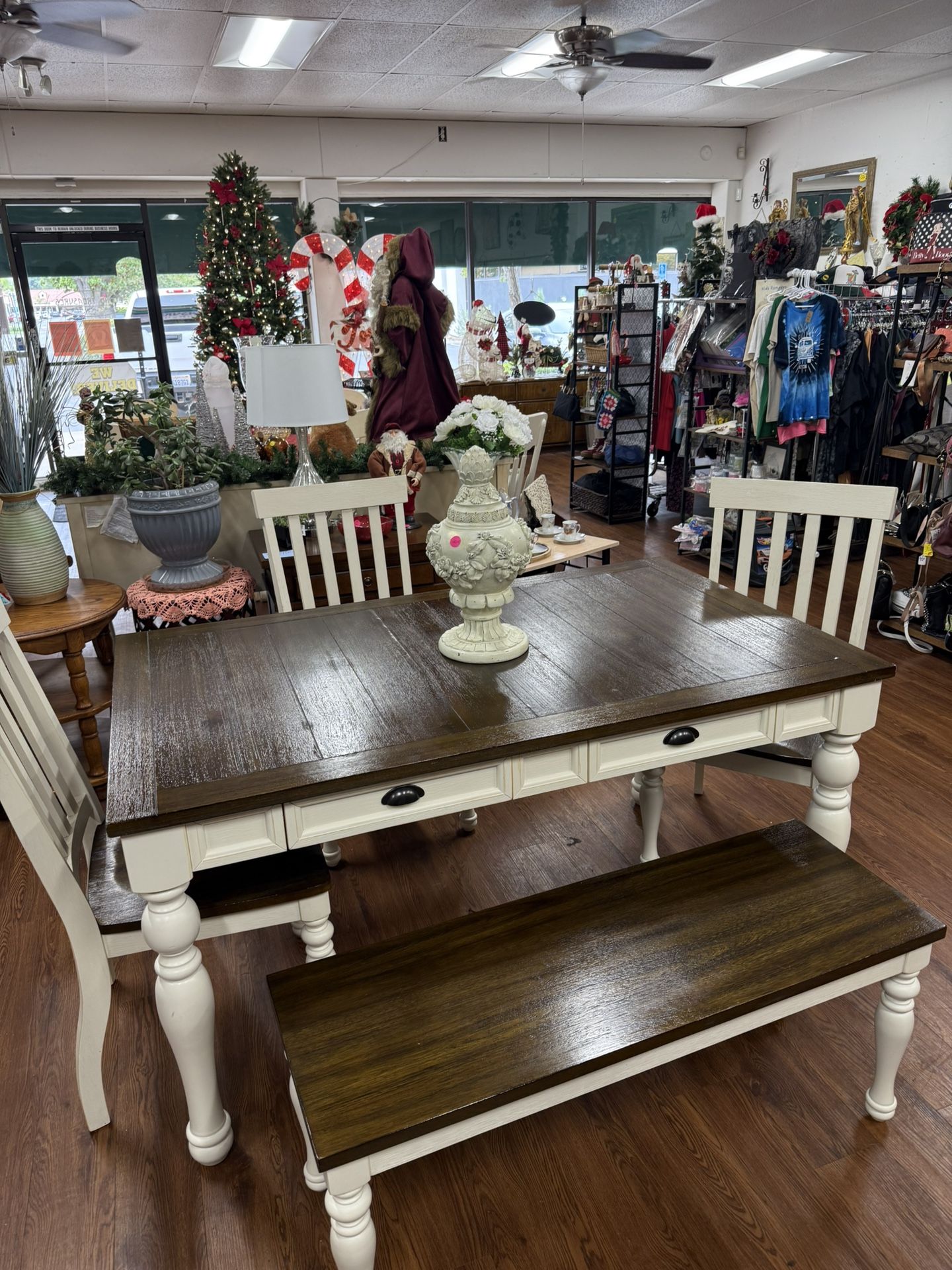Table With 3 Chairs And A Bench 