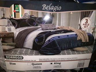 New 3 pc King warm borrego blanket