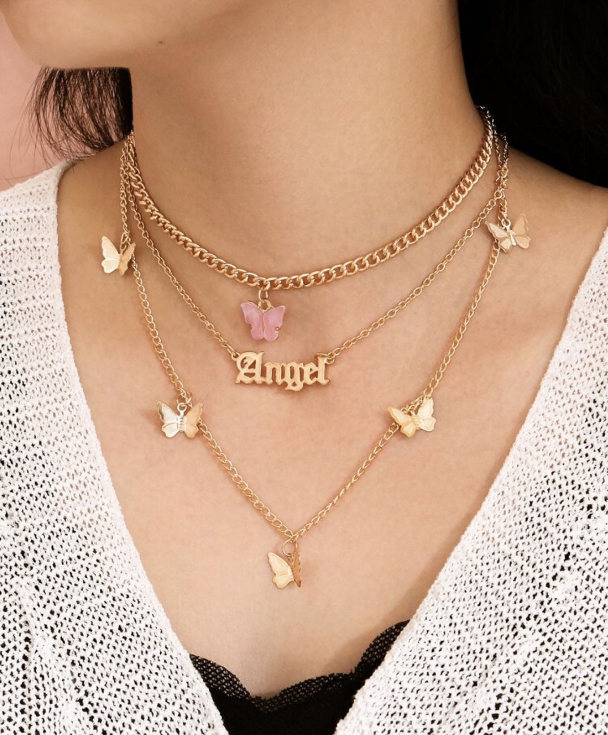 Beautiful butterflies chain necklace