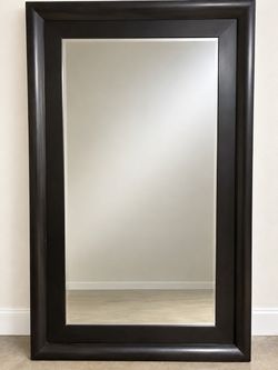 Large Floor Mirror with Black Frame