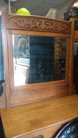 Antique dresser mirror 43"L x 43"H 1 1/2"W
