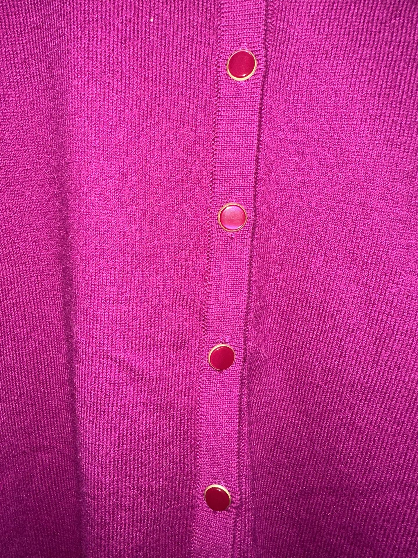 Talbolts Women Cardigan Sweater Fuchsia Size S Petite, Buttons Dressy