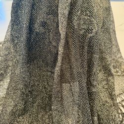 Large Gold/black Sparkling Metallic Shawls 