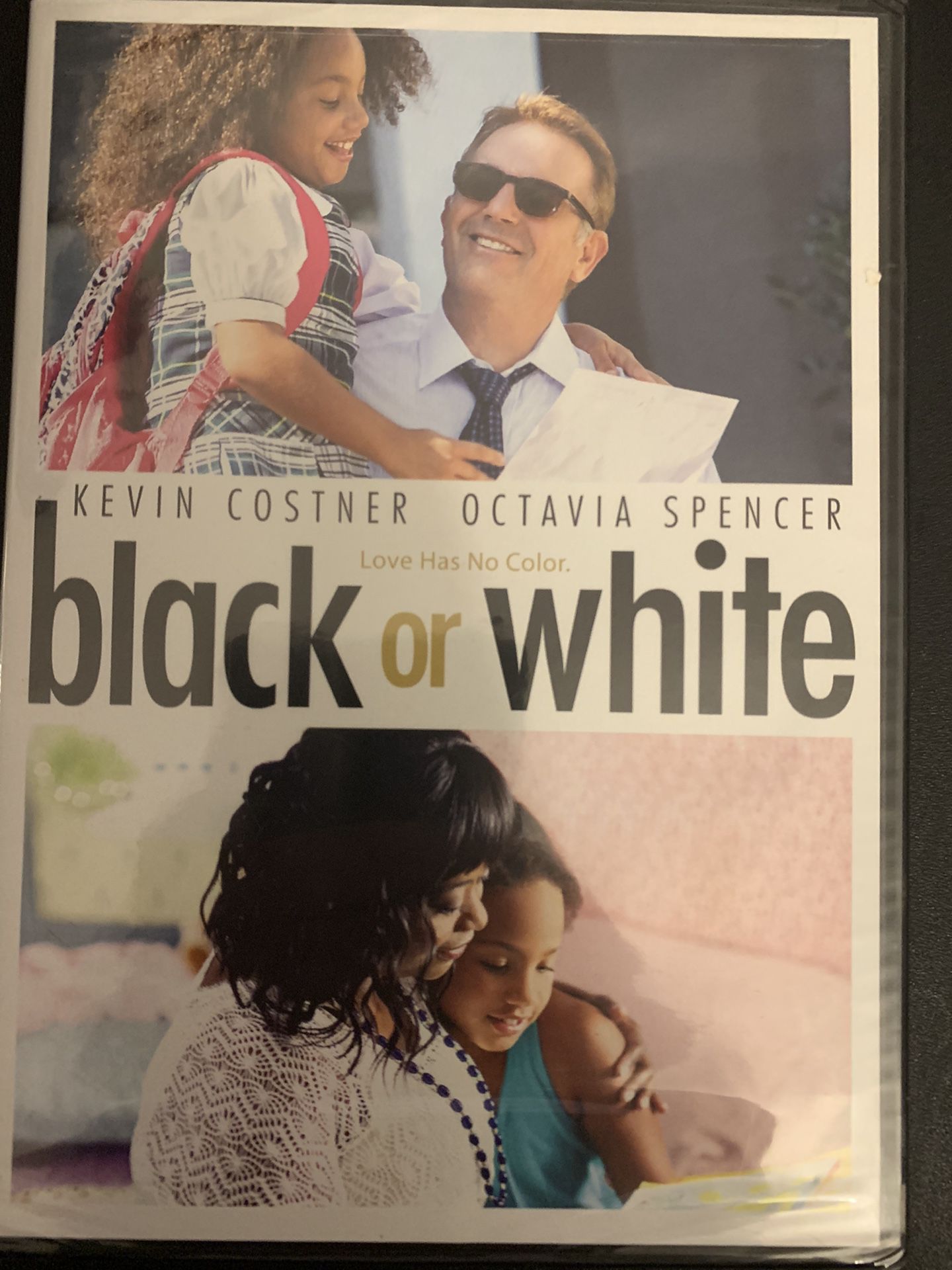 BLACK Or WHITE (DVD-2014) NEW! Kevin Costner + Octavia Spencer!