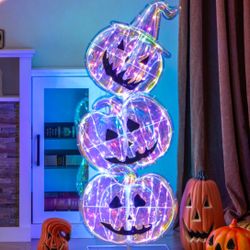 New LED Lighted Pumpkin Halloween Decoration With Base