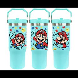 Universal Studio Super Mario Princess Peach 30oz Flip Straw 30 oz IceFlow Tumbler Gift for her Gift for him.Birthday gifts Girl's gifts Boy's gift Kid