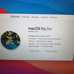 2017 Apple MacBook Air 13.3" i5 8GB RAM 128GB SSD Webcam WiFi Bluetooth macOS Catalina @RizTech