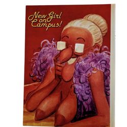 Vintage Original Print " New Girl on Campus"