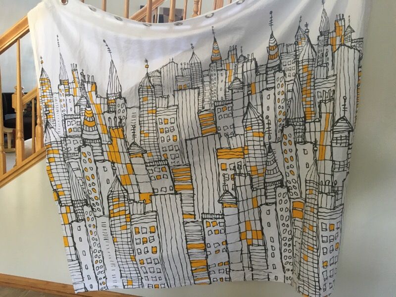 CB2 Cityscape shower curtain