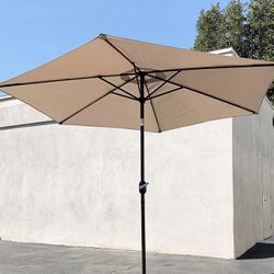 (NEW) $40 Outdoor 10ft Patio Umbrella with Tilt and Crank, Garden Market (Base not included) 