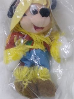 Walt Disney World WDW Mickey Mouse Scarecrow Plush Bean Bag Doll