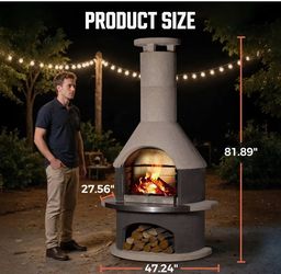 Brand new patio concrete chimney