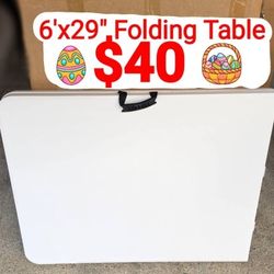 6ft Folding Table For Sale, Party, Dining, Barbecue, Board Game with Carrying Handle, Folding Locks - Se Vende Mesas Para Fiestas