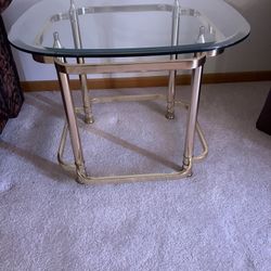 Glass Coffee Table With 2 Glass End Tables