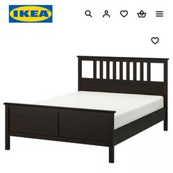 Queen Size Bed Frame Black-brown & Box Spring