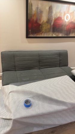 Gray Fabric Futon Sofa Bed