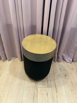 Black & Silver Pouf Chair