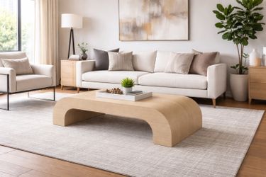 Swede Rift Oak Contemporary Arch Coffee Table