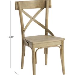 Bistro Distressed Wood Dining Chair Set of 2