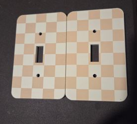 Checkered Light Switch Cover Plates Set of 2