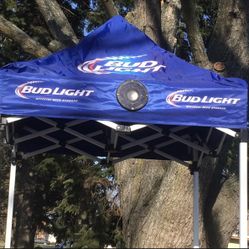 Bud Light Pop Up Canopy Tailgate Tent with Bluetooth Speakers
