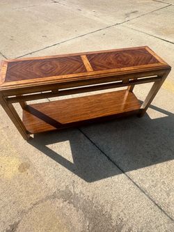 Wood Console Table with Lower Shelf
