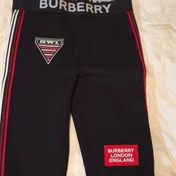 Burberry Sesia Logo Biker Shorts in Black Size Small