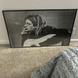 Kurt Cobain Poster In Frame
