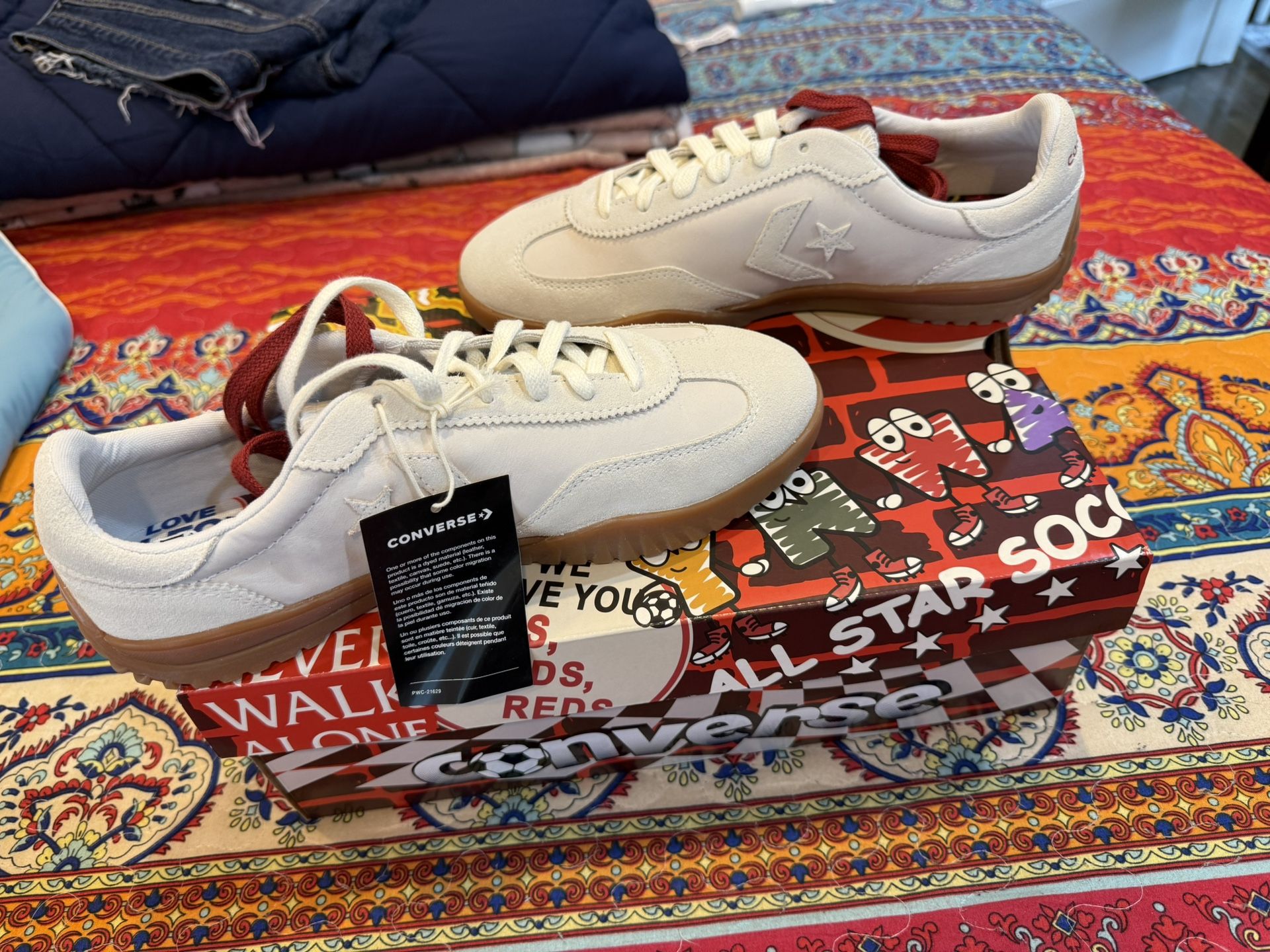 Converse x Liverpool FC Run Star Trainer - Size 9 - Tan Red Gum A12786C YNWA