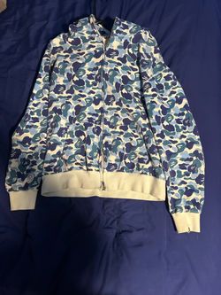 BAPE ABG camo shark full zip hoodie blue-size XL