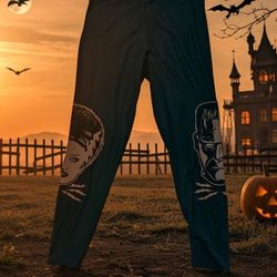Horror Movie Character Leggings – Frankenstein & Bride of Frankenstein (Large)