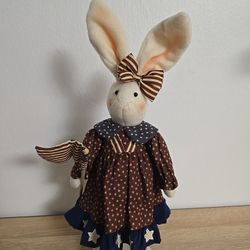 Doll rabbit 29 inches Artisan Flair Miss Elle's Collection Patriotic USA