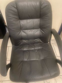 Black Faux Leather Office Chair