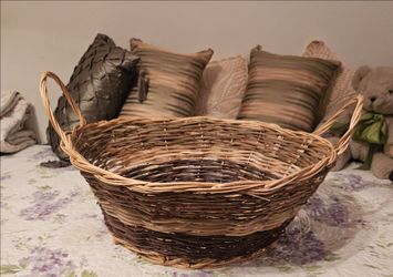 Large Wicker Basket with Handles