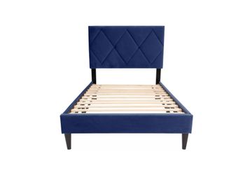 BRAND NEW BLUE VELVET TWIN PLATFORM BEDFRAME