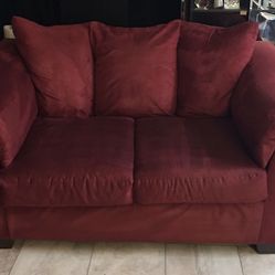 “Darcy” Red Love Seat and Chair 