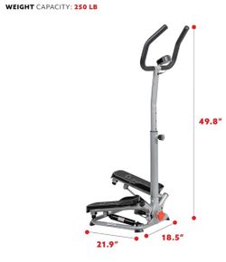 Sunny Health & Fitness Twist Stair Stepper Machine with Handlebar, Low Impact Stepper, Compact & Space Saving for Home Workouts
