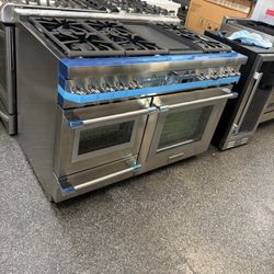 Thermador Pro Grand Stainless Steel 48” Dual Fuel Stove Range Commercial Depth