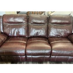 LEATHER POWER RECLINE SOFA & LOVESEAT  SET