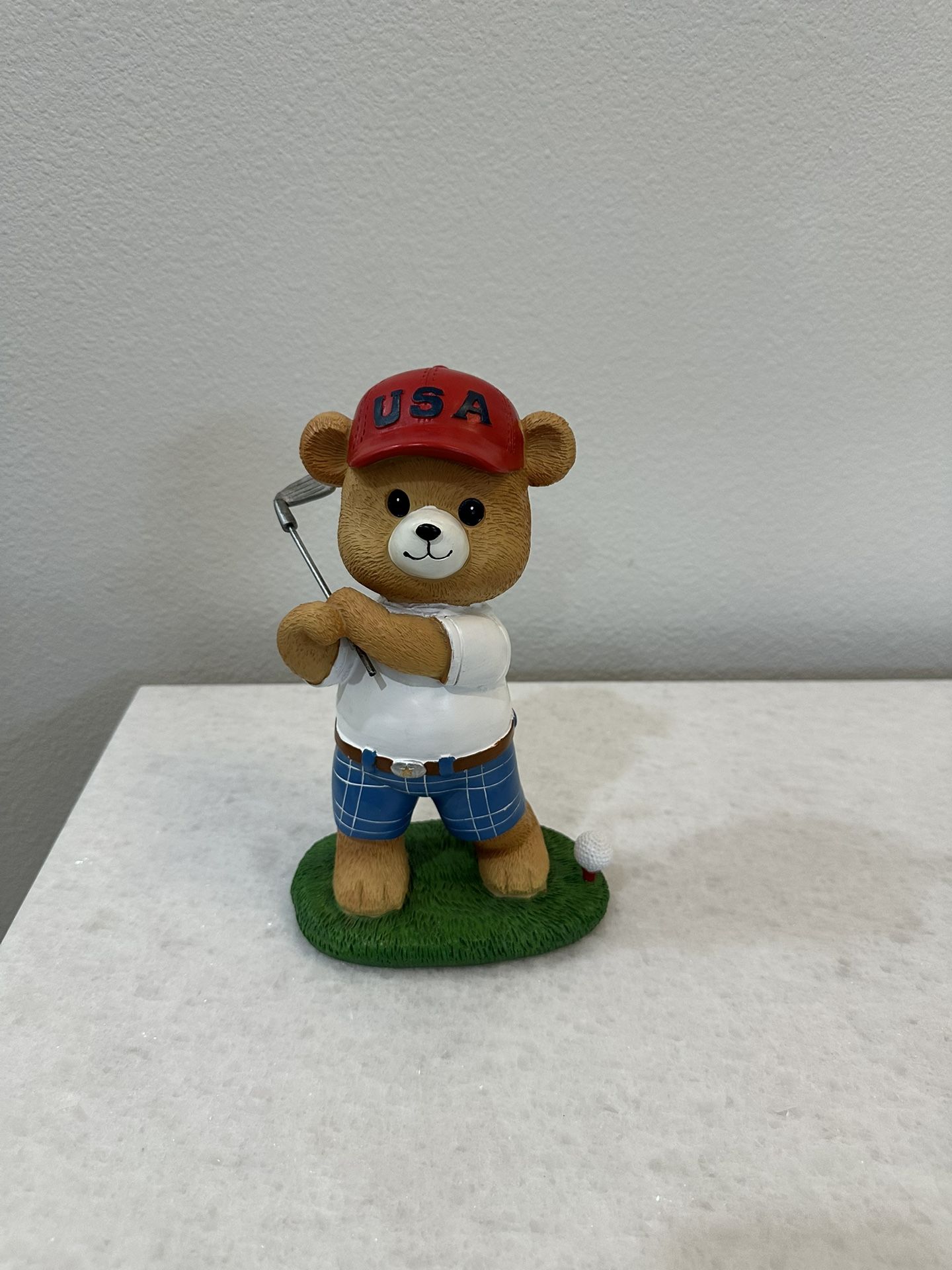 Stars & Stripes 2026 Patriotic Fourth Of July Golf Teddy Bear