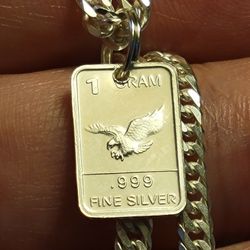 999 Fine Silver Eagle Pendant > 25mm > 1g - New 