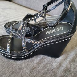 Harley Davidson Black Wedges