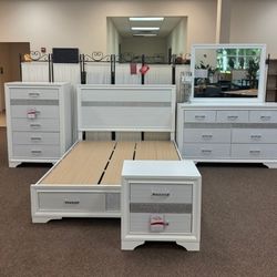 King Set 5 Pieces All Bedroom Set Platform And Storage