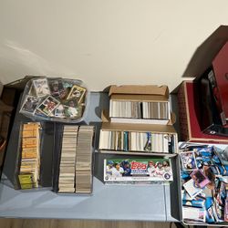 Old baseball and basketball cards
